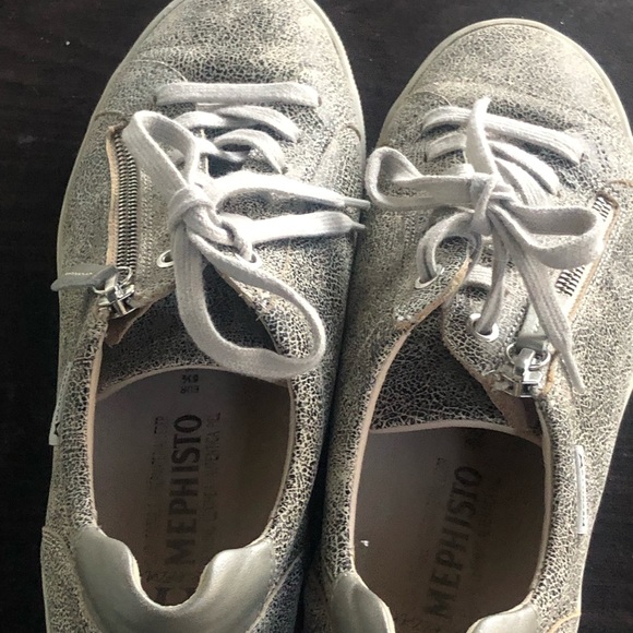 Mephisto Monia Womens Black Gray Leather  Lace-Up Low-Top Zip Sneakers Size 8 - Picture 8 of 14